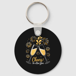 Cheers To A New Year Eve Party Countdown Happy New Key Ring