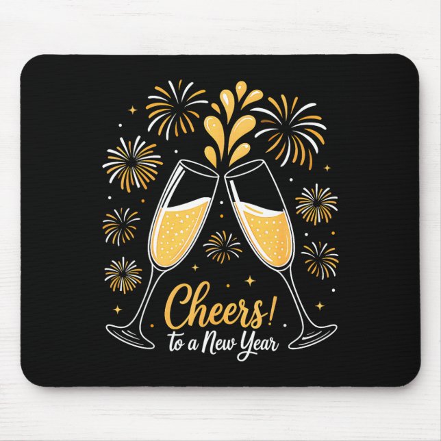 Cheers To A New Year Eve Party Countdown Happy New Mouse Mat (Front)