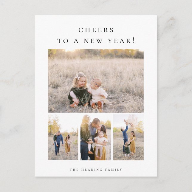 Cheers to a New Year Holiday Photo Post Card (Front)