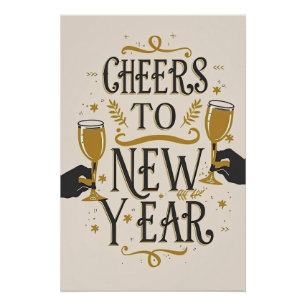 Cheers to a new year poster