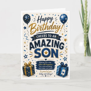 Cheers to an Amazing Son Birthday Card 