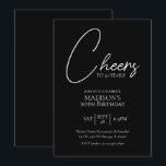 Cheers To Any Age 30th Black & White Birthday Invitation<br><div class="desc">Cheers To Any Age 30th Black & White Birthday Invitation. Personalise the custom text above. You can also change the background colour. You can find additional coordinating items in our "Minimalist Black and White Birthday" collection.</div>