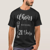 Cheers to any age men years typography birthday T-Shirt (Front)