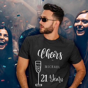 Cheers to any age men years typography birthday T-Shirt