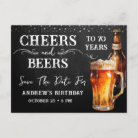 Cheers to Beers Save the Date Birthday  Postcard