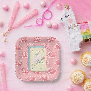 Cheers to Bird Bam Mahjong Paper Plate