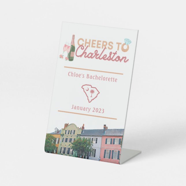 "Cheers to Charleston" Bach Party Sign (Front)