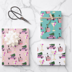 Cheers to Christmas New Year Ski Party Wrapping Paper Sheet