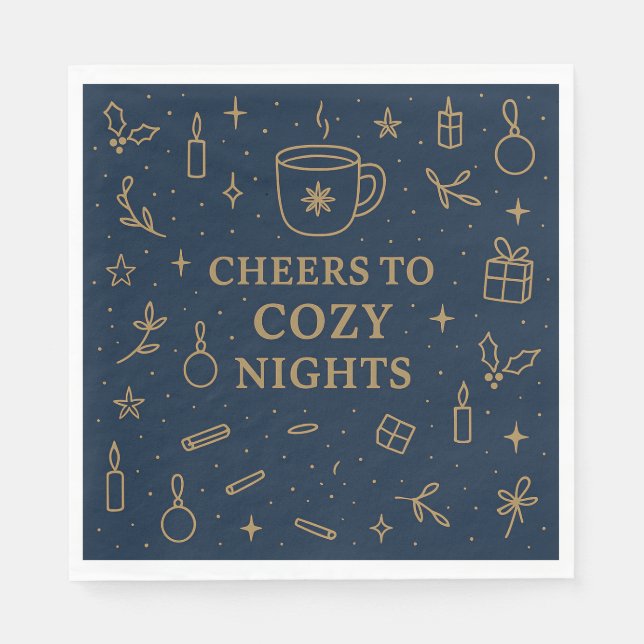 Cheers to Cozy Nights Paper Napkin (Front)