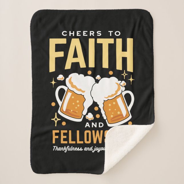 Cheers to Faith & Fellowship - Oktoberfest  Sherpa Blanket (Front)