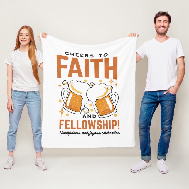 Cheers to Faith & Fellowship - Oktoberfest Tee Fleece Blanket (In Situ)