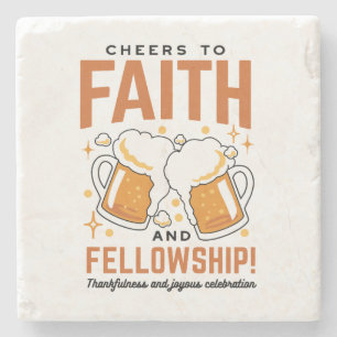 Cheers to Faith & Fellowship - Oktoberfest Tee Stone Coaster