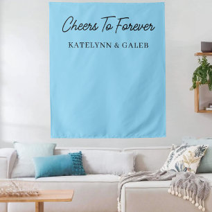 Cheers to Forever Custom Wedding Engagement Party Tapestry