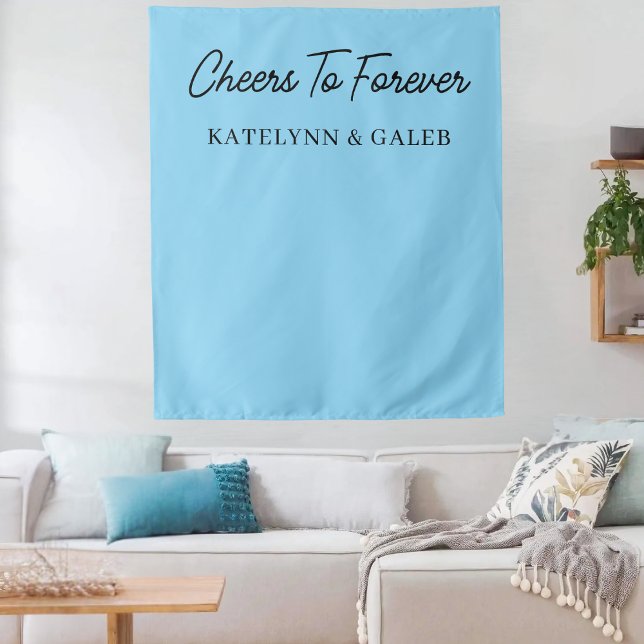 Cheers to Forever Custom Wedding Engagement Party Tapestry (Creator Uploaded)