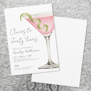 Cheers To Forty 40th Birthday Party Invitation