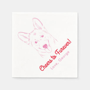 Cheers to Furever! Corgi Wedding Napkins