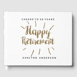 Cheers to Gold Happy Retirement Guest Book