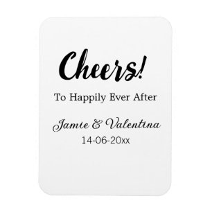 Cheers to happily ever after add couple name date magnet