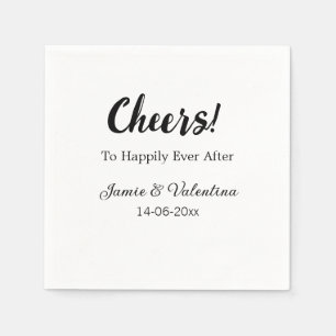 Cheers to happily ever after add couple name date napkin