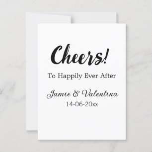 Cheers to happily ever after add couple name date postcard