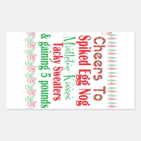 Cheers to Holiday Rectangular Sticker