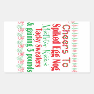 Cheers to Holiday Rectangular Sticker