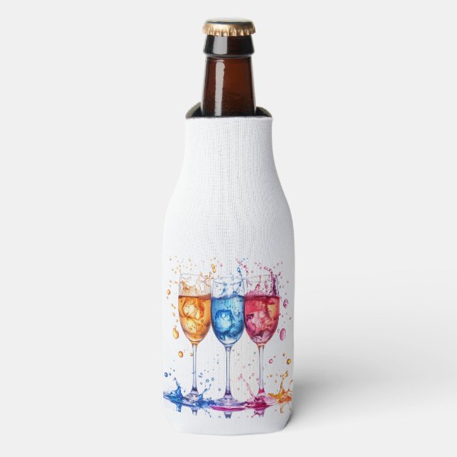 "Cheers to Life" Artistic Bottle Cooler (Bottle Front)
