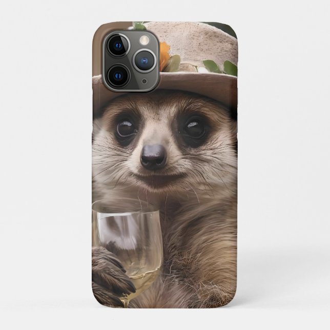 "Cheers to Life: Gran Meerkat Enjoys Glass Of Wine Case-Mate iPhone Case (Back)