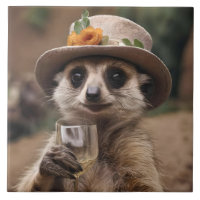 "Cheers to Life: Gran Meerkat Enjoys Glass Of Wine