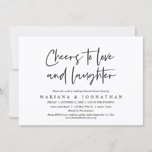 Cheers to Love and Laughter, Rehearsal Dinner Invitation