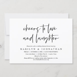 Cheers to Love and Laughter, Rehearsal Dinner Invitation