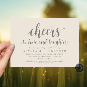 Cheers to love and laughter, Wedding Rehearsal Invitation