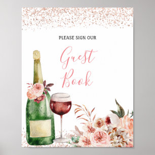 Cheers to Love Blush Pink Bridal Shower Guest Book