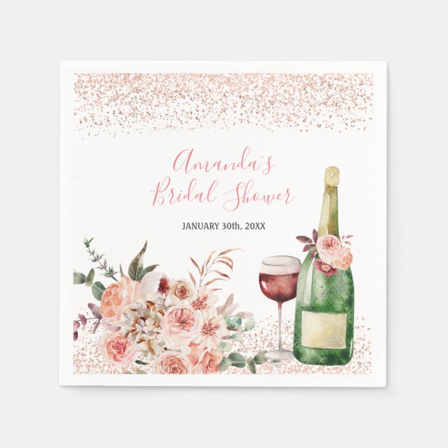 Cheers to Love Blush Pink Bridal Shower Napkin (Front)