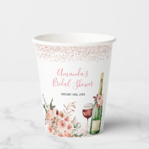 Cheers to Love Blush Pink Bridal Shower Paper Cups
