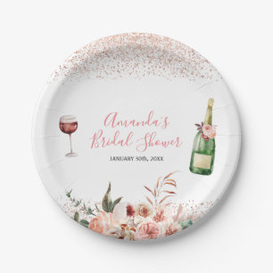 Cheers to Love Blush Pink Bridal Shower Paper Plate