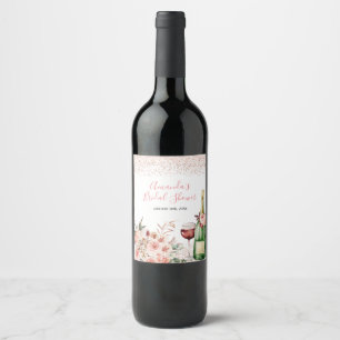 Cheers to Love Blush Pink Bridal Shower Wine Label