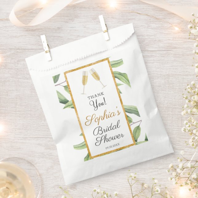 Cheers to Love Botanical Bridal Shower Party  Favour Bags (Clipped)