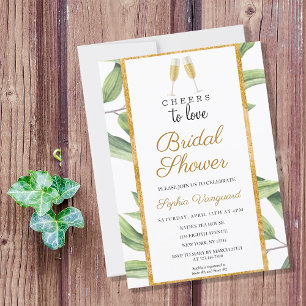 Cheers to Love Botanical Bridal Shower Party  Invitation