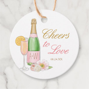 Cheers To Love Bridal Brunch and Bubbly Favour  Favour Tags