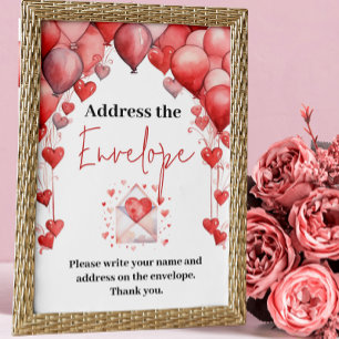 Cheers to Love Bridal Shower Address the Envelope Poster