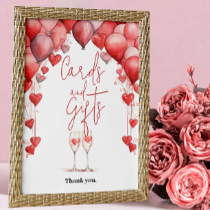 Cheers to Love Bridal Shower Cards & Gifts Poster