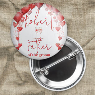 Cheers to Love Bridal Shower Father of the Groom 7.5 Cm Round Badge