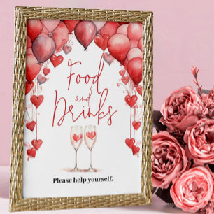 Cheers to Love Bridal Shower Food & Drinks Bar Poster