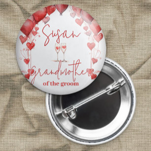 Cheers to Love Bridal Shower Grandmother of Groom 7.5 Cm Round Badge