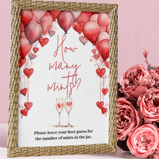 Cheers to Love Bridal Shower How Many Mints Game Poster (Creator Uploaded)
