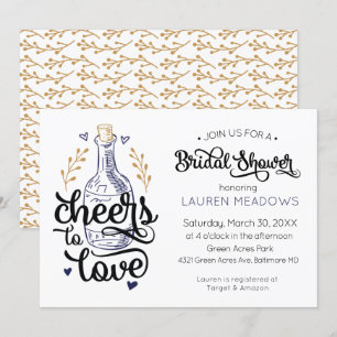 Cheers to Love Bridal Shower Invitation