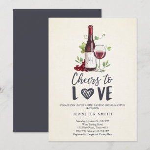 Cheers to Love Bridal shower invite Wine Tasting