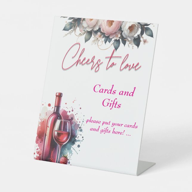 Cheers to Love Bridal Shower Tabletop Signs (Front)