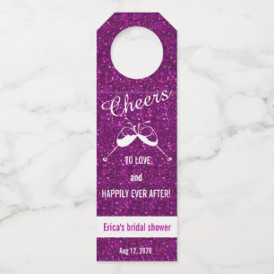 Cheers to love Bridal Shower wine Invite Bottle Tag